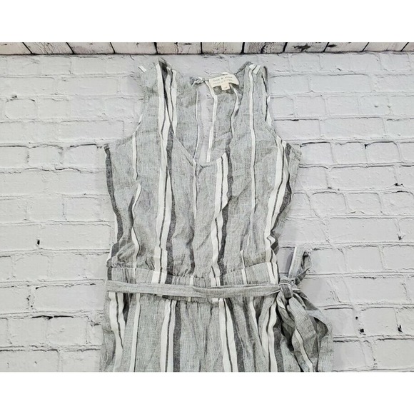 Cloth & Stone Grey Striped Jumper Pants Pockets Opened Back WOMENS SIZE XS - Picture 2 of 6